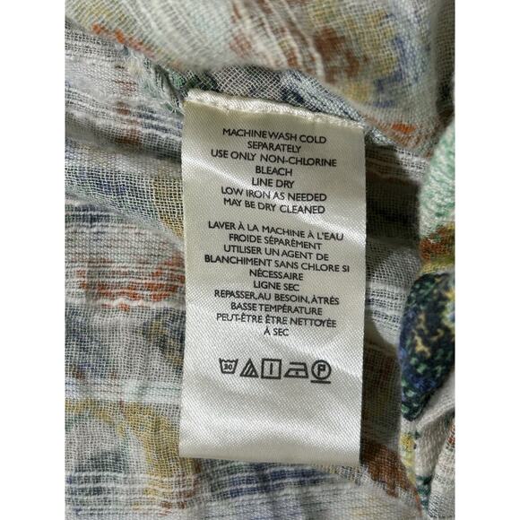 Anthropologie Size XL Cropped twist front blouse with bird pattern - Picture 5 of 8